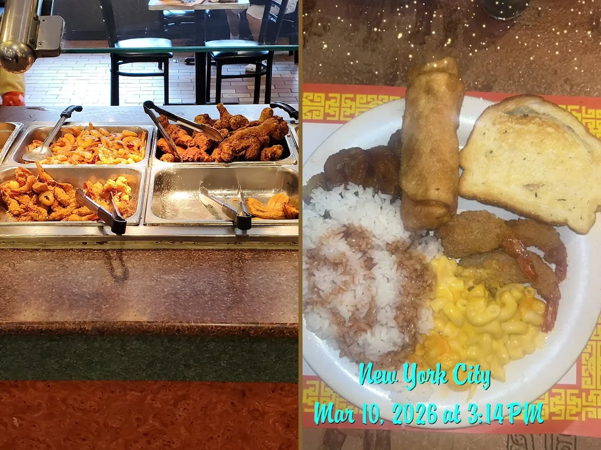 Buffet trays with Chinese dishes